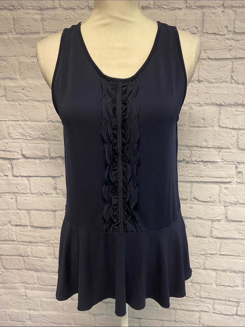 Banana Republic Navy Peplum Top Size Small
